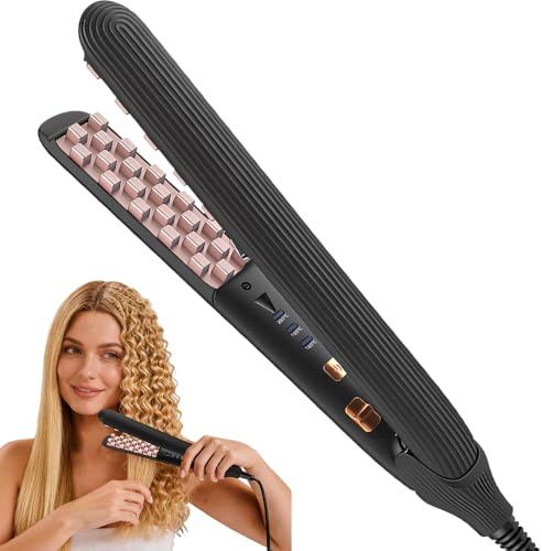 Hair Crimpers for Women, Hair Volumizing Crimping Iron with 3 Gear, Professional Crimping Iron for Women and Girls, Ceramic Plate, 20 Million Negative Ion, Rapid Heating for Fluffy Corn