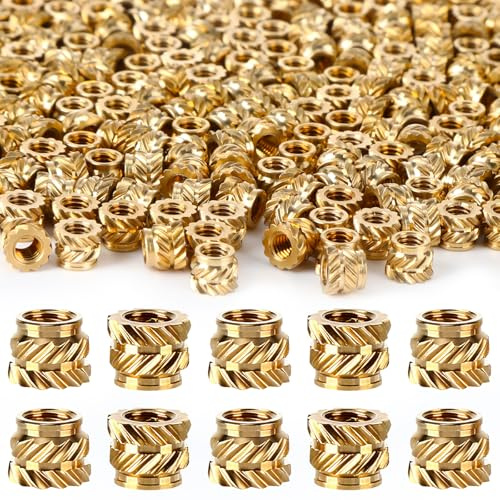 300 Pieces M3 Threaded Inserts, Brass Threaded Inserts for Plastic, Threaded Inserts 3D Printing, Heat Inserts for 3D Printed Parts Automotive Plastic Shell