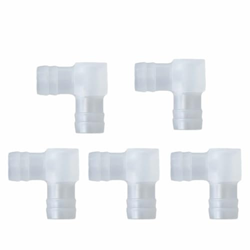 tooloflife 5 Stück Kunststoff-Winkel-Schlauchverbinder, 90°-Winkel, L-Stück, gleichschenklige Schlauchverbinder, Verbindungsstücke, Adapter für Aquarien und Gartenbau (L: 9/16 Zoll, 14 mm)