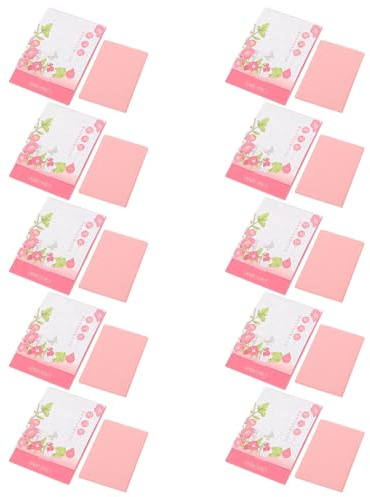 BAZEITFLOW Oil Absorbing Facial Tissue for Oily Skin, 10 Boxes 1000 Sheets, Portable Blotting Paper for Oil Control and Skin Care, Pink Compact Pack for Daily Use