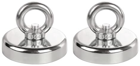 SZAXCCOM Imanes fuertes de neodimio de 42 mm, extrafuertes, grandes, para pesca magnética, fuerte sujeción magnética con rosca, para exteriores, industrial, 2 unidades