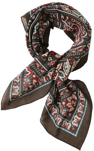 Prettystern Unisex sidenbomull mix 65/65 cm halsduk handrullad nickitduk huvudduk bandana sidenhalsduk dam och herr, SC40, 65cmx65cm