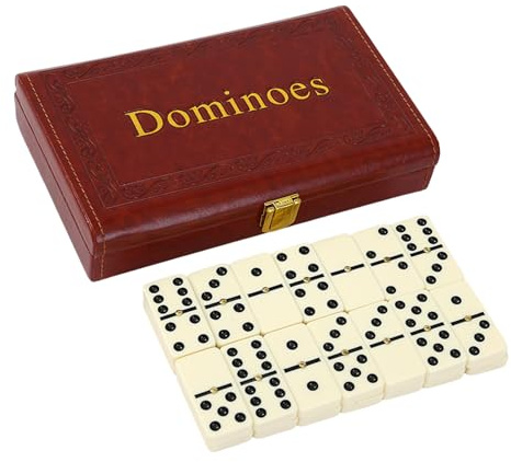 Gioco Tradizionale del Domino. Gioco da Tavolo per Tutta la Famiglia. Set di Domino, da 28 Pezzi con Custodia. Classico Gioco per Adulti e Bambini. Ideale per Viaggi, Riunioni e Momenti di Svago.