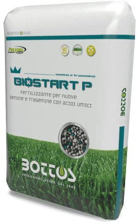 Concime Fertilizzante per Prato Bottos Bio Start 12-20-15 Tappeto Erboso 25 Kg