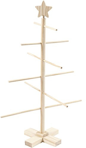 Árbol de Navidad. Alto: 60 cm. Ancho: 40,5 cm, de madera de pino, 1 unidad