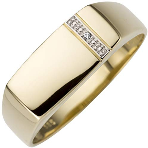 Jobo Herren-Ring aus 14 Karat 585 Gold mit Diamant Größe 62
