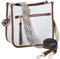 VASCHY Bolso Bandolera Mujer, Bolso Cruzado Cuero Vegano Moda 2 Correas Ajustables/Reemplazables - Bolsillo Interior Organizador - Ideal para Trabajo y Viajes, Beige