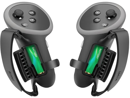 KIWI design Comfort Controller Griffe kompatibel mit Meta Quest 3S/Quest 3 Zubehör, Handriemen mit Akkuöffnung