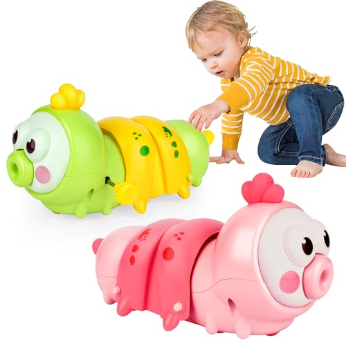 Baby Spielzeug Tummy Time Toys, 2 Pack Wind Up Krabbelspielzeug für Baby Kinder Jungen Mädchen, Vorschule Kleinkind Aktivitäten, Geburtstagsgeschenk für Kinder, Ostern Weihnachten Stocking Stuffers