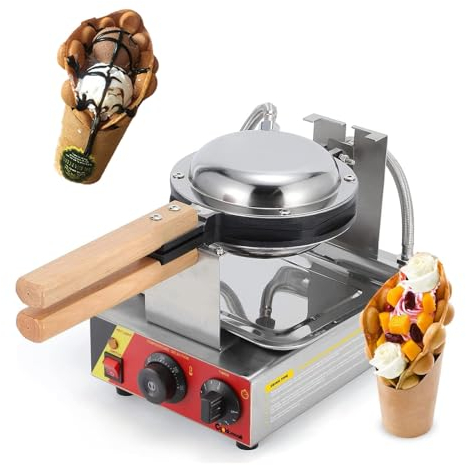 Kindevieft Bubble Waffle Maker for Egg Puff and Hong Kong Waffles, Electric Bubble Waffle Iron with Nonstick Coating, Stainless Steel Egg Waffle Maker Machine for Home Commercial Use