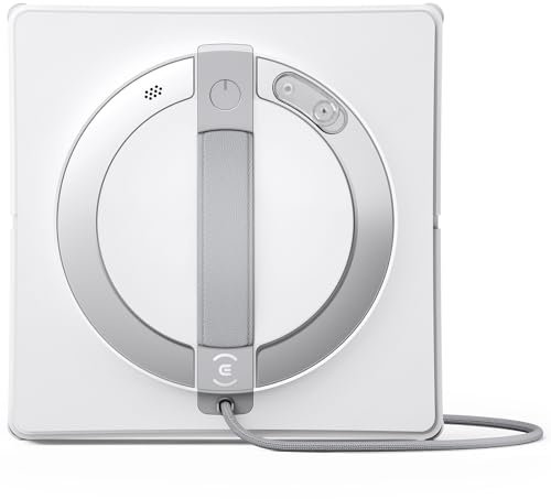 ECOVACS WINBOT W2 PRO Window Cleaning Robot, 3 Nozzles Water Sprayer, 10-Level Protection System, Win-SLAM 4.0 Path Planning, Steady-Climbing System, Edge Detection, App Control