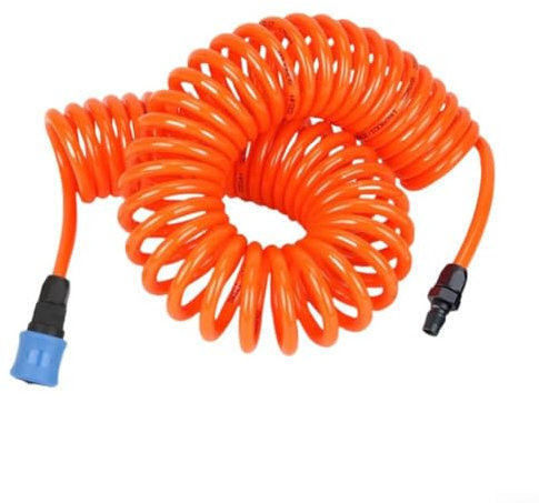 Compresseur d'air pneumatique professionnel 85 mm Tuyau spiralé en polyuréthane de qualité industrielle avec connecteur rapide pour outils d'équipement d'atelier (9 mètres)