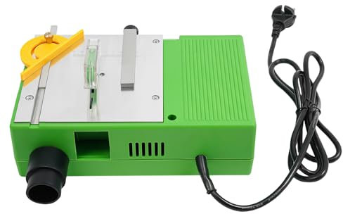 Mini sierra circular de mesa, verde, sierra eléctrica de mesa, multifunción, minisierra de mesa eléctrica, para uso doméstico, trabajos de carpintería, 265 x 195 x 83 mm