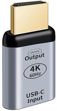 Kioylmo Convertitore USB-C Tipo C Femmina a HDMI Maschio, Adattatore USB C Femmina a HDMI Lavello 4K @60Hz, per Monitor, TV, Tablet, Telefono e Portatile, Trasmissione Morbida, Schermo HD