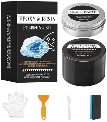 Kit de pulido de resina | Crema de restauración de brillo, epoxi para arañazos – para aficionados, principiantes, profesionales, proyectos de arte