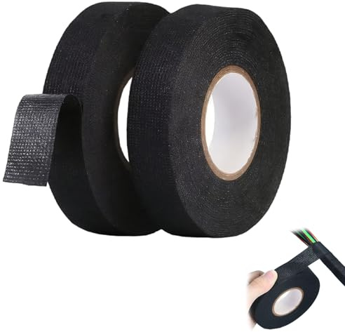 Rbleote 2 Pezzi 25mm*25m Nastro Isolante Nastro Isolante Nero Utilizzato Per Proteggere Raggruppare E Riparare Cavi Ecc Adatto Per La Manutenzione Di Case Auto E Moto Ecc
