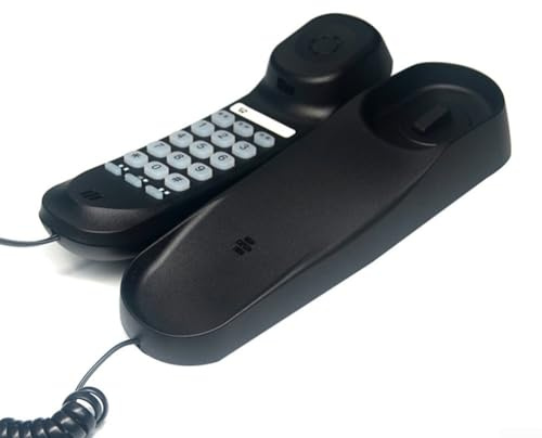 Téléphone fixe filaire avec clavier lumineux parfaitement adapté aux personnes âgées et malvoyantes (noir)