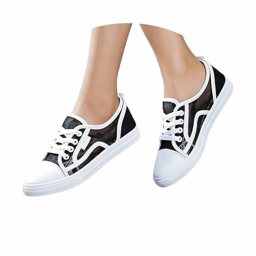 Baskets traditionnelles pour femme - Chaussures plates pour femme - Blanc - Dentelle Dirndl - Confortable - Chaussures en tissu - Chaussures blanches pour femme - Élégantes et élégantes