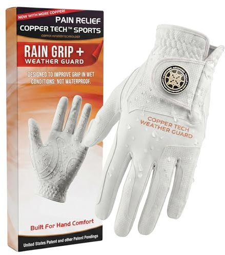 Copper Tech Plus Gloves Women's Golf Glove, White/White, One Size