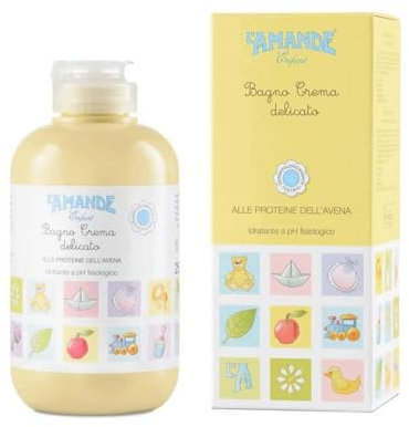L'AMANDE - Duschgel für Kinder in Creme mit Süßmandelöl und Mimose, Reinigungsgel und feuchtigkeitsspendendes Körperbad für Babybad, mildes und natürliches Schaumbad - Enfant, 250 ml