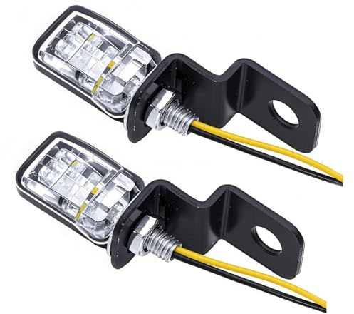 ANKIA 2PCS 12V Universal Motorcycle Front Rear Mini LED Turn Signal Indicator Blinker Light Brake Flasher For Harley Honda Suzuki Yamaha Cafe Racer Cruiser ATV Motocr (Black)