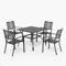 PHIVILLA Gartenmöbel Set 4 Stühle mit Tisch Wetterfest Terassenmöbel Gartentisch mit Stühlen Garten Sitzgruppe Möbel Set Metall Garten Sitzgruppe für Garten, Hof und Terrasse Schwarz