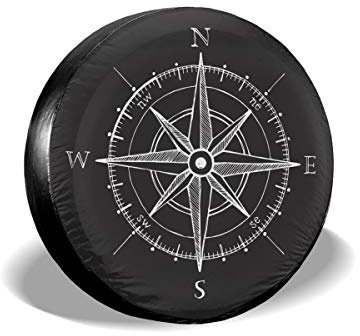 934 Brújula Rosa De Los Vientos Cubierta De Neumático De Repuesto Durable Cubiertas De Las Ruedas Portátil Funda De Llanta De Repuesto Universal para Vehículo Travel Trailer Camión 16Inch