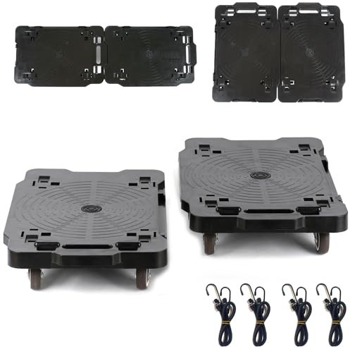 BLOHEIWA Furniture Moving Dolly With Lock,Portable, Heavy-Duty Rollers, Leg Movers for Furniture, 8-Wheel Small Flat Mover, 880 LBS/400KG Capacity,2-Pack Black Plant Dolly Cart With Brake (Classic)