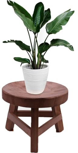 LEWITORS Pflanzen StäNder Aus , Bambus Blumenständer Teak Blumenhocker Blumentopf Ständer Hoher Pflanzenständer Multifunktion Blumen Topf Halter, für Garten Dekoration Wohnen