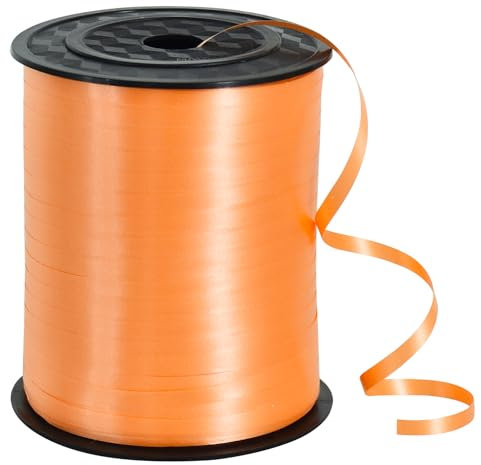 457 m Ringelband, Ballonband für Kunst und Handwerk, Dekoration, Geschenkverpackung, Bänder und Schleifen für Weihnachten, Neujahr, Geburtstag, Abschlusszubehör (Orange)