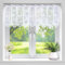 Scheibengardine Bistrogardine Halbtransparent Vorhänge Kurzstores Fensterschal mit Blumen Kurzgardine für Fenster Küche Wohnzimmer BxL 45 * 144cm