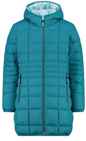 CMP Unisex Kinder Cappotto Da Bambina In Nylon Con Cappuccio Fisso Vest, Teal, 128 EU