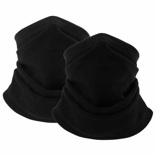 ATSNOSH 2 Piezas Braga para Cuello Invierno para Hombre Mujer, Negro Bufanda Tubular, Bufanda Invierno, Elástico Calentador de Cuello Térmica, Braga Cuello Moto Elasticidad Multifunción (Negro)
