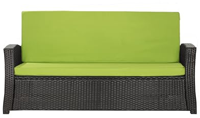 Setgarden® Cojín para banco de jardín de polirratán, cómodo cojín para bancos de jardín, cojines perfectos para tu sofá de jardín o columpio (lima, 150 x 60 x 50 cm)
