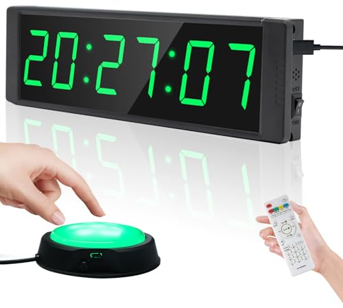 Ousmile Reloj temporizador de gimnasio para gimnasios en casa, tiempo de fitness con botón de inicio/parada, temporizador de intervalo para entrenamiento, cronómetro/tiempo de cuenta regresiva con