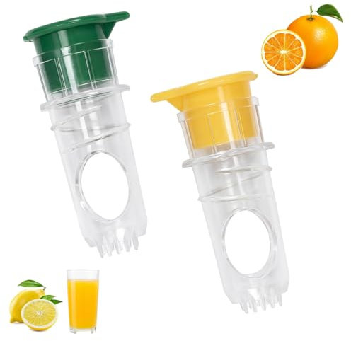 2 Pezzi Spremiagrumi Manuale, Piccolo Spremi Limone Plastica, Spremiagrumi Portatile Con Tappo Vite per Succo D'arancia, Succo di Limone