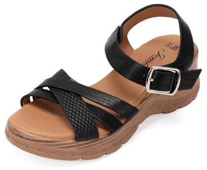 JOMIX Sandali Estive Comodi da donna Scarpa Casual Antimacchia e Antiscivolo Sostegno Dell'arco Plantare Design con Fibbia Regolabile Elasticità Regolabile WWS250187