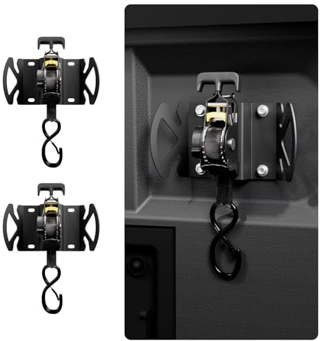 Rotating Retractable Ratchet Straps Compatible with Ford F150 F250 F350 F450 Accessories 2015–2026 Tie Down Straps with Swivel Ratchet Heavy Duty Truck Bed Boxlink Anchors (F150 OEM Style 2PCS)