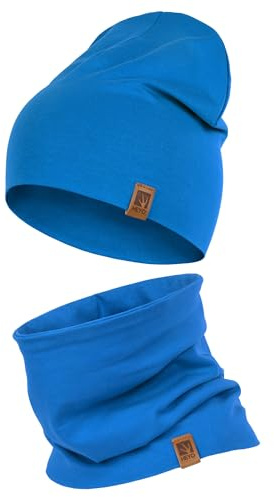 HEYO Ensemble bonnet pour enfant - Écharpe tube en coton - Écharpe ronde douce - Pour filles et garçons - Automne - Printemps - Ensemble d'automne