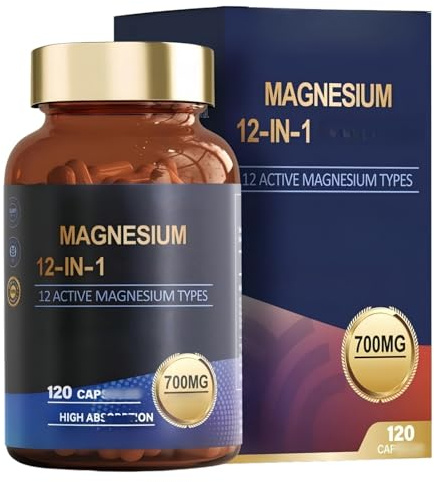 120PCS 12-in-1 Magnesium Com/plex,for Stress & Anxiety Relief, Jo/int Care Sleep Ai/ds for Adults