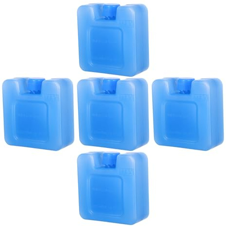 GLEAVI Lot de 5 Pains de Glace Réutilisables pour Climatiseur Blocs Réfrigérants Carrés à Eau Plastique Robuste Petits Pains de Glace Rechargeables pour Glacières Paquet Isothermes