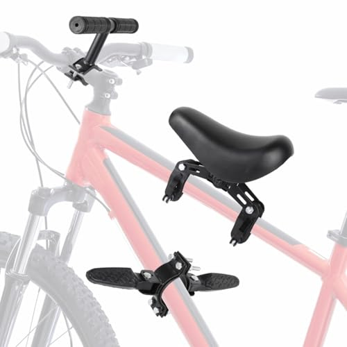 Front Mounted Little Cyclists Bike Seat, Includes Handlebar & Footrests, Safe and Secure Mountain Bike Seat Attachment, Soft Saddle, Easy Installation, Ideal for Little Cyclists Ages 2-5 Years