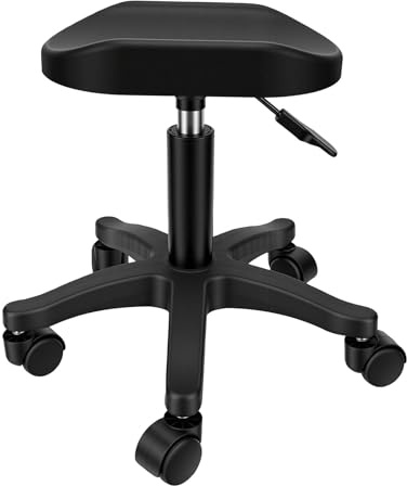 ZJchao Tabouret Roulant Réglable en Hauteur avec Pivot Lisse à 360° pour Postes de Travail de Salon de Manucure et Pédicure en Acier ABS 42-52 Cm
