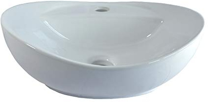 warenplus2014 - Lavabo de cerámica sobre encimera ovalado pequeña (40,5 x 32,5 x 14 cm), color blanco