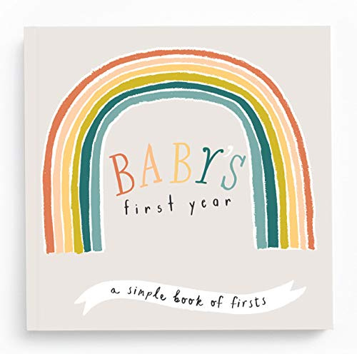 Lucy Darling Baby Memory Book – Little Rainbow | First 5 Years Journal & Photo Album | Gender-Neutral Milestone Keepsake for Baby Boy or Girl | New Mom Gift