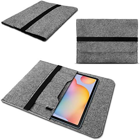 Tablet Schutzhülle kompatibel mit Samsung Galaxy Tab S10 S9 S8 S7 Plus/FE 5G Hülle aus Filz mit Innentaschen Sleeve Tasche Cover 12,4 Zoll Notebook Case, Farbe:Grau
