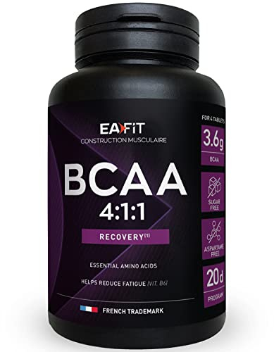 Eafit Bcaa 4.1.1, 120 Capsule Programma 20 Allenamenti- Crescita Muscolare, Proteine Del Siero di Latte, Assorbimento Rapido, Aminoacidi Ed Enzimi Digestivi, Certificato Anti-Doping