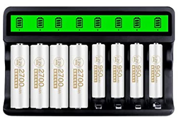 Batería Recargable No.5 No.7 Carga rápida 2700 MAh Cargador Universal AA de Alta Capacidad Se Puede Cargar Cinco o Siete (Color : B)