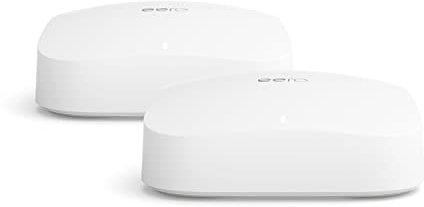 Amazon eero Pro 6E Mesh-WLAN-Router | 2,5-Gbit/s-Ethernet | Bis zu 380 m² Abdeckung | Für Verbindungen mit über 100 Geräten | Ideal für Streaming, Arbeit und Gaming | Doppelpack | 2022