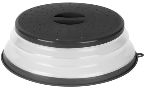 ALXBSONE Mikrowellen Abdeckung 26cm, Silikondeckel Abdeckhaube Mikrowelle, Mikrowellenhaube - für alle gängigen Mikrowellen(Schwarz)